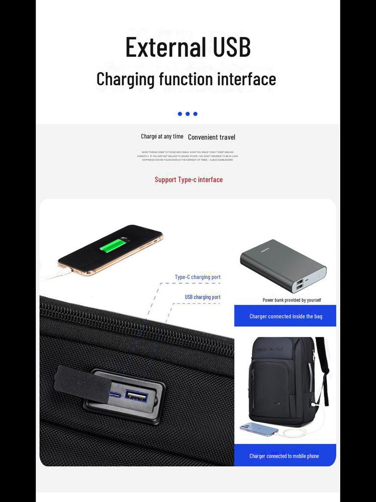 Men's Waterproof Multi-Function Business Backpack with USB Charging Port
