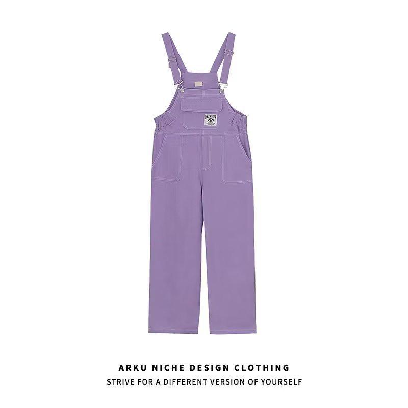 Dopamine Outfit Women's Retro American-Style High-Waist Wide-Leg Overalls for Autumn
