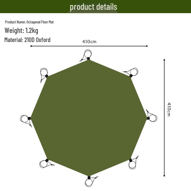 Multi-purpose Moisture-proof Octagonal Outdoor Tent Footprint - Wear-resistant Oxford Cloth Ground Mat