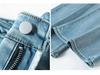 Women's Light Blue Micro-Flare High-Waisted Jeans - Spring 2025 Trend, Extra Long Bell-Bottoms.
