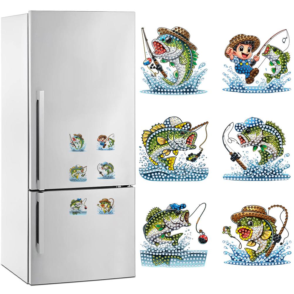 6Pcs Acrylic Special Shape Turkey Fridge Stickers Diamond Art Fridge Magnet Diamond Art Magnets Decals for DIY Crafts Party Gift