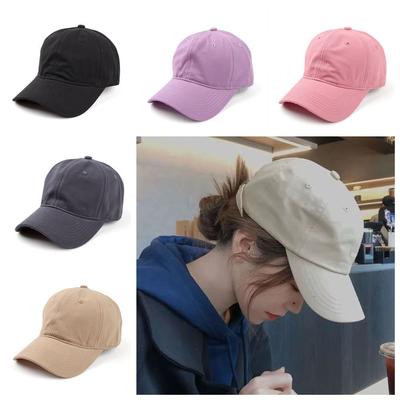 Camping Hat Simple Unisex Solid Color Cap Korean Casual Plain Baseball Cap Retro Soft Sports Sunshade Hat Outdoor