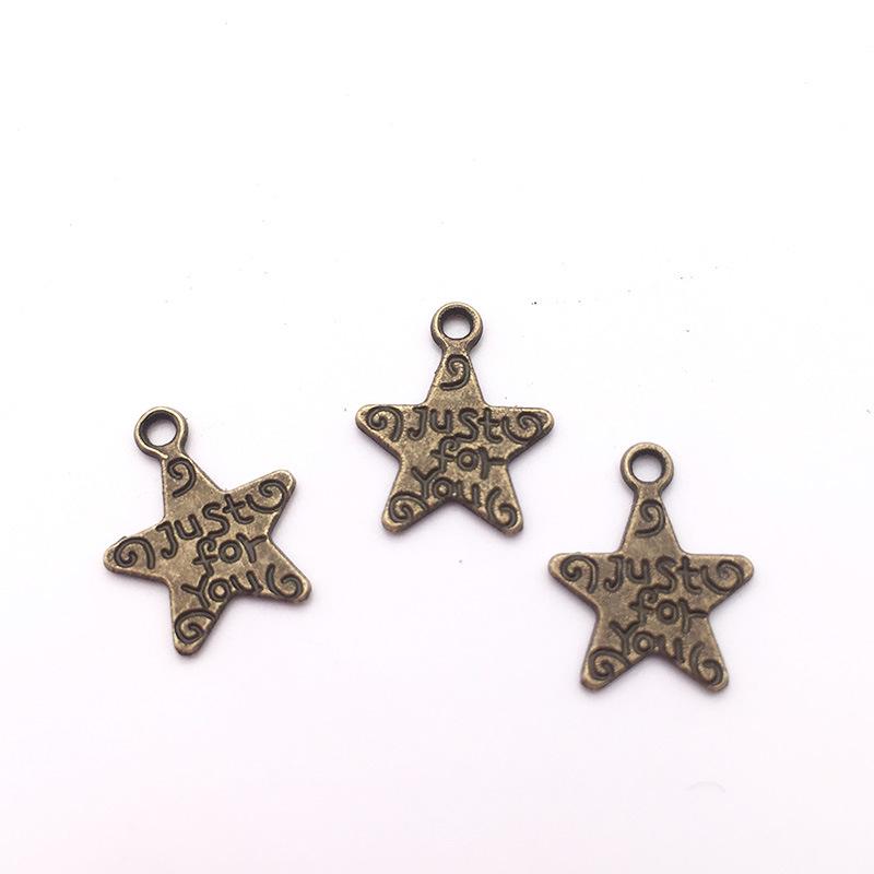 

DIY Jewelry Alloy Retro Moon and Star Pendants - Electroplated Hollow Handmade Necklace Charms