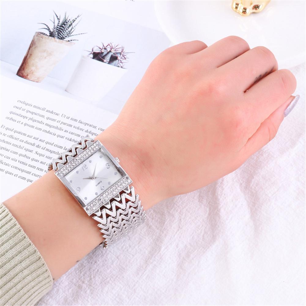 Fashion Brand Luxury Watch Women Square Stainless Steel Bracelet Watches Temperament Ladies Quartz Wristwatches Reloj Mujer