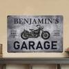 Custom Vintage Motorcycle Garage Metal Sign Personalized Name Wall Art Decor