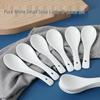 Creative Pure White Small Ceramic Spoon Set for Seasoning, Soup, and Tableware