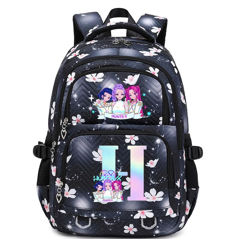 Animation Cartoon Letter Printing Large Capacity Shoulder Bag Lightweight Primary And Secondary School Students Leisure Schoolbag