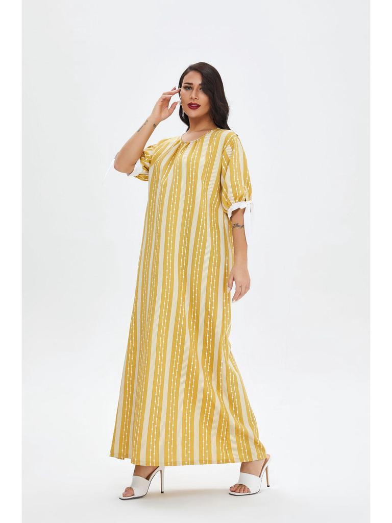 Women's Casual Summer Dress Pajamas - Ethnic Arabic Robe