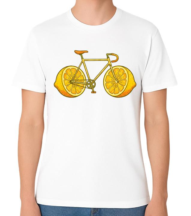 T-shirt Unisex Grafica Frutta Divertente Limone Bicicletta Ciclismo Arte