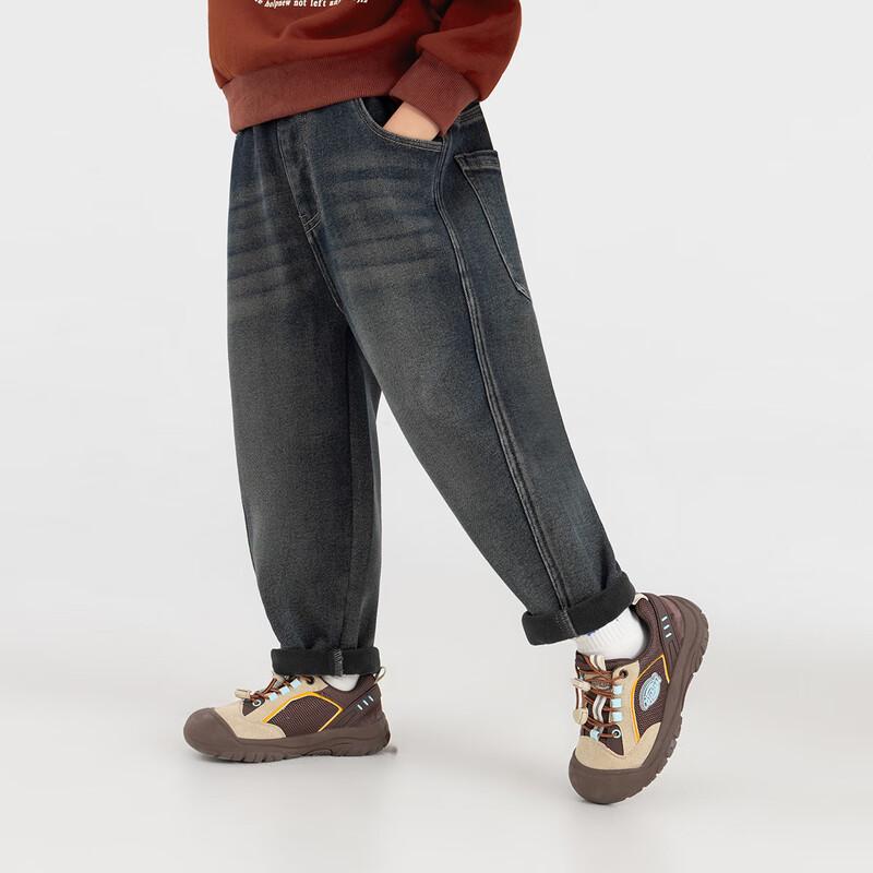 Boys' Fleece-Lined Casual Straight-Leg Denim Jeans
