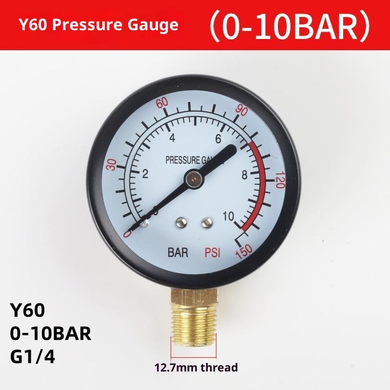 1Pcs Metal 0-25Bar 0-10Bar 0-12Bar Hydraulic Fluid Measuring Instrument Air Compressor Pressure Gauge DIY Accessories