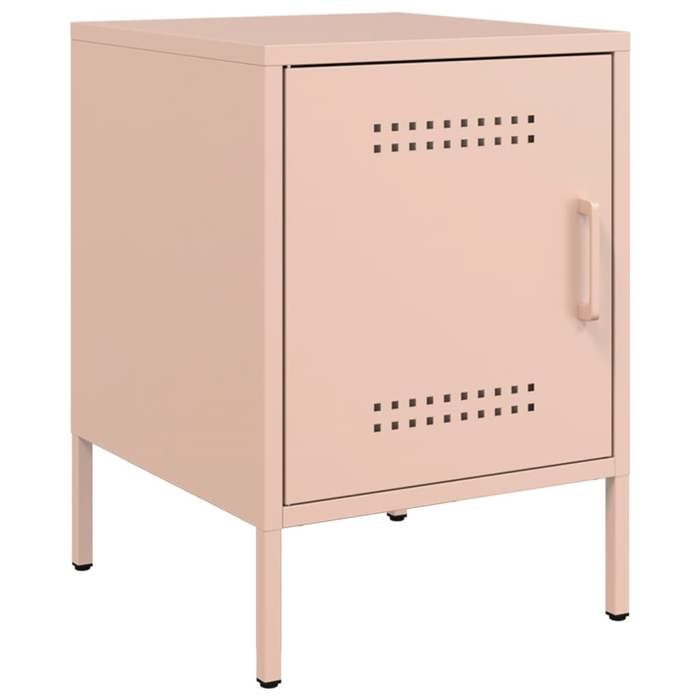 VidaXL Table de chevet rose 36x39x50,5 cm acier, armoire, armoire latérale, support de téléphone, table de chevet, mobilier 842912