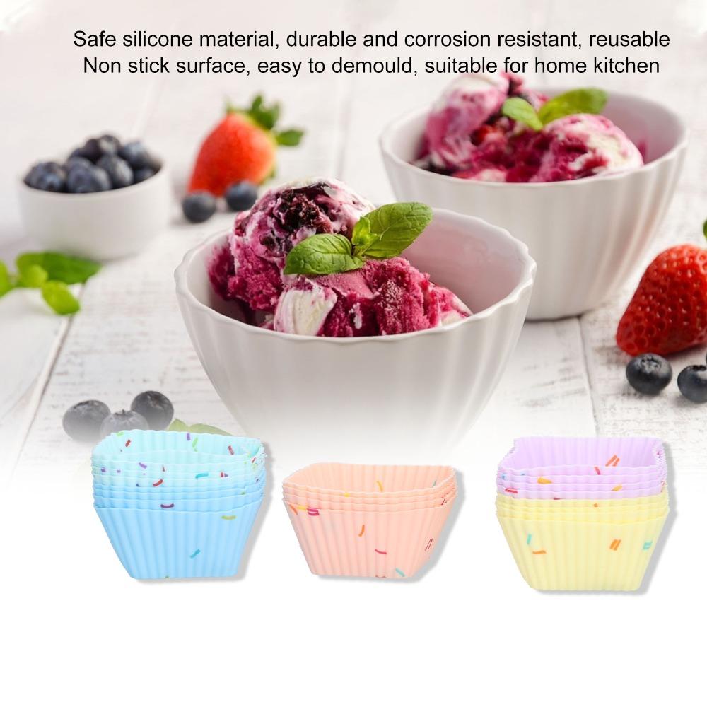 20pcs Non Stick Non-Stick Baking Molds Silicone Material Silicone Muffin Mold  Home Baking