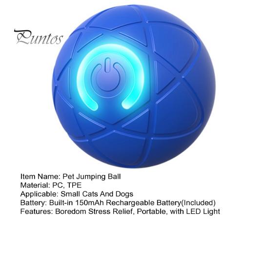 Automatic Moving Pet Ball Jumping with LED Light Boredom Stress Relief Smart Interactive Cat Dog Shaking Toy USB Rechargeable Electric Supplies