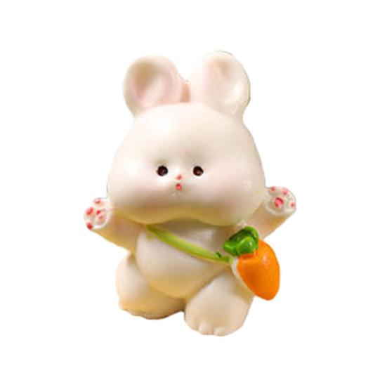Mini Rabbit Figurine Easter Resin Bunny Miniature Figures Tiny Animal Fairy Garden Ornament for Micro Landscapes Potted Plants Dollhouse Cake