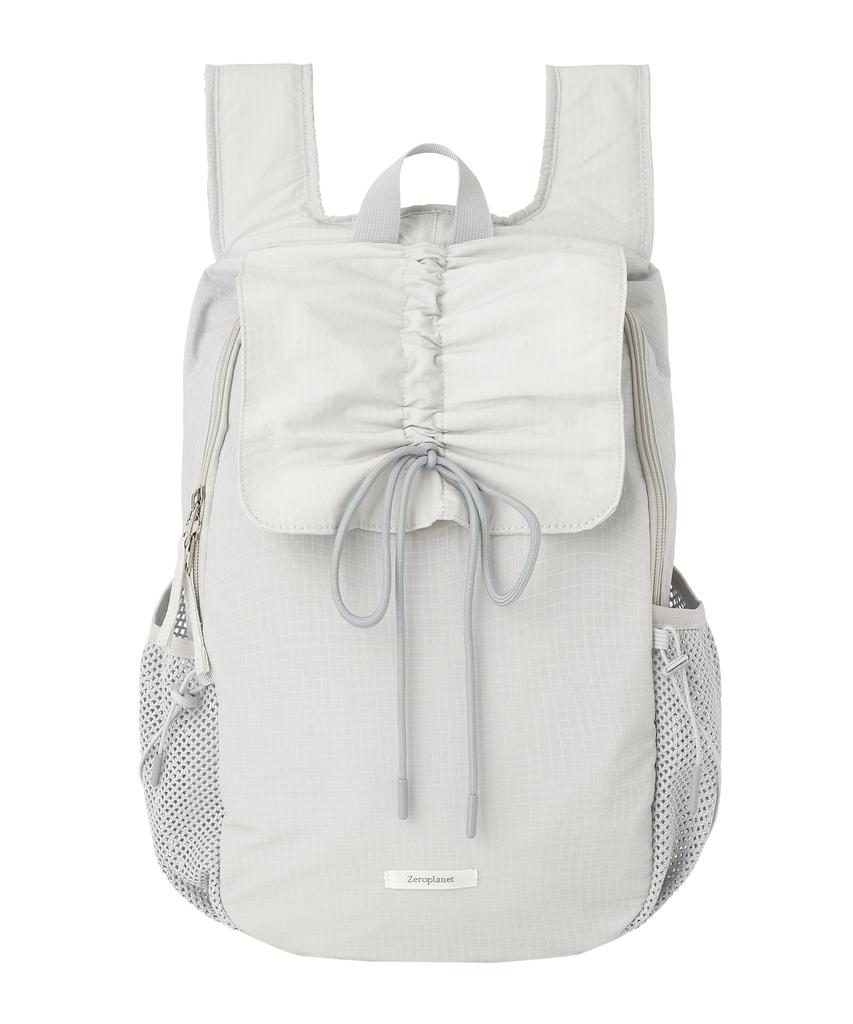 Zeroplanet Nylon Shirred Ribbon Backpack [Grey]