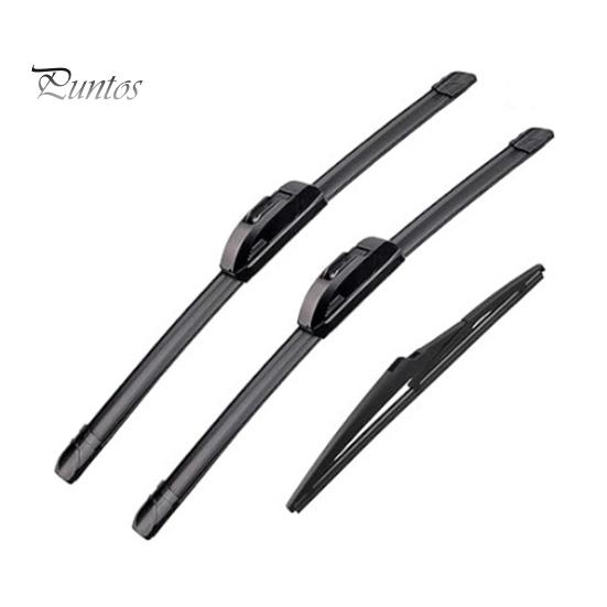 Natural Rubber Wiper Blades Car 3 Piece Set for Mazda CX-5 CX-9 Pre-2017/2017+, 24"+18"+14" Easy Installation Front and Rear Windshield Wipers, Silent