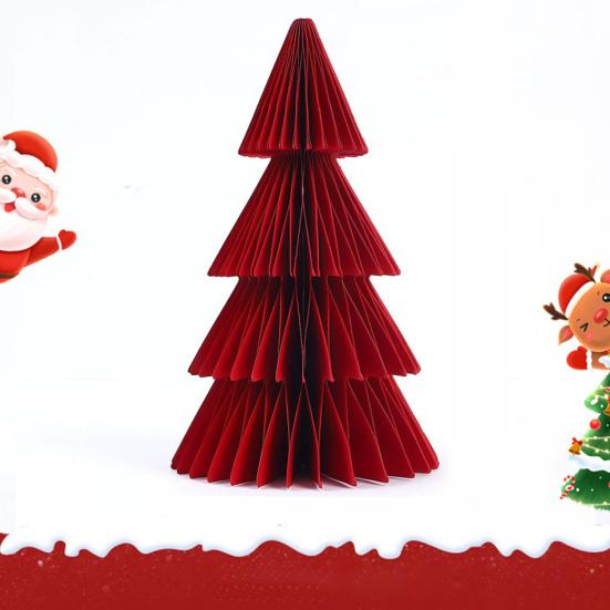 Honeycomb Christmas Tree 3D Honeycomb Table Centerpiece Folding Paper Christmas Tree Ornament for Winter Home Xmas Party Decoration