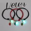3 Pcs/set Luminous Beads Bracelet Hand-woven Love Star Moon Cat Sisters Novel Luminous Bracelet Adjustable Hand Rope