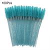 100Pcs/Bottle Disposable Mascara Wand Eyelash Brush Faux Crystal Eyebrow Spoolies Brush Portable Lash Makeup Applicator Brush Tools