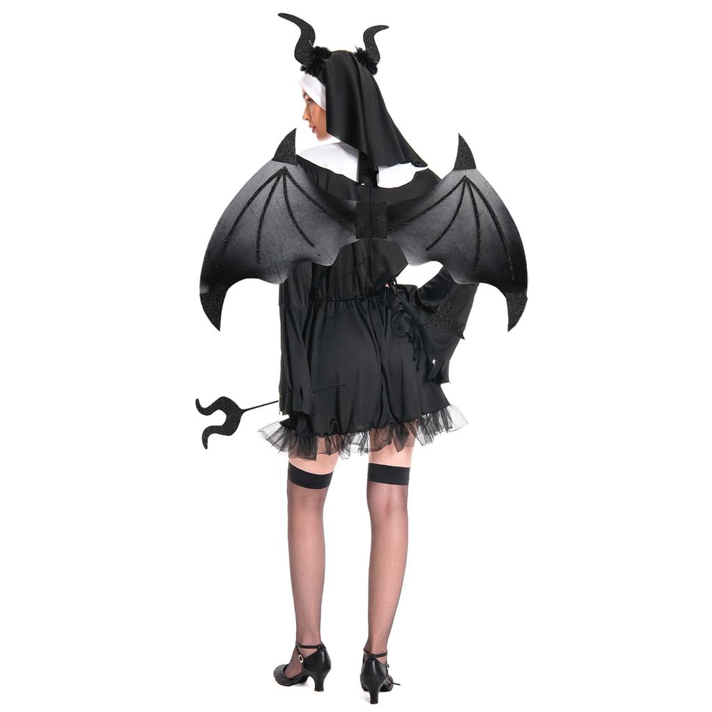 Ailes de Diable pour Enfants et Pièces d'Ange Diable Petit Diable Ange Marche Cosplay Costume Festival Culturel Scolaire [YuraYura] Adultes, Ensemble 3 Pièces, Ailes,