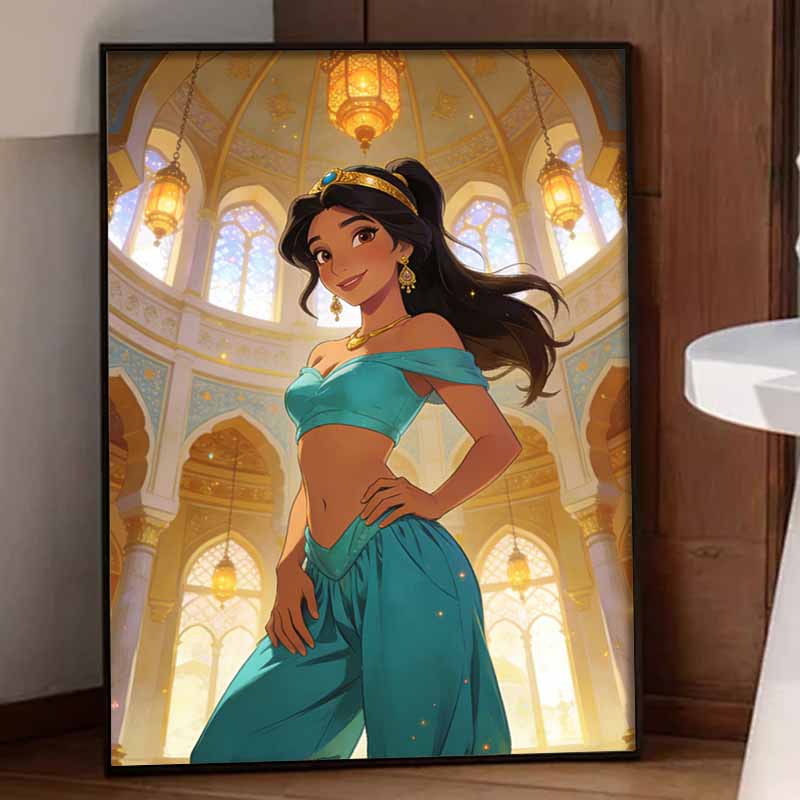 Disney Prinzessin Jasmine Diamantmalerei Malerei Kunst-Set Handgemachtes DIY 5D Wohnkultur Geschenk