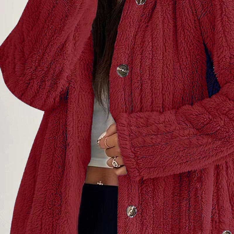 

Женское однотонное худи с длинными рукавами, свободное плюшевое пальто 3XL красный