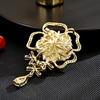 New Sweet Cherry Blossom Style Freshwater Imitation Pearl Micro Inlaid Zircon Brooch For Women Accessories