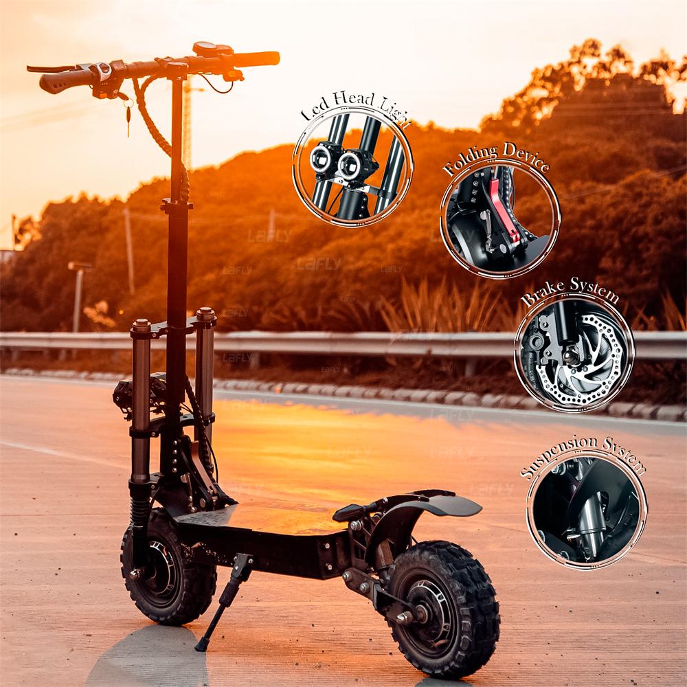 TOURSOR E5B  Foldable Electric Scooter for Adults 6000W Motor 85km/h Speed 120km Range 60V40AH Battery 11-inch Off-road Tires