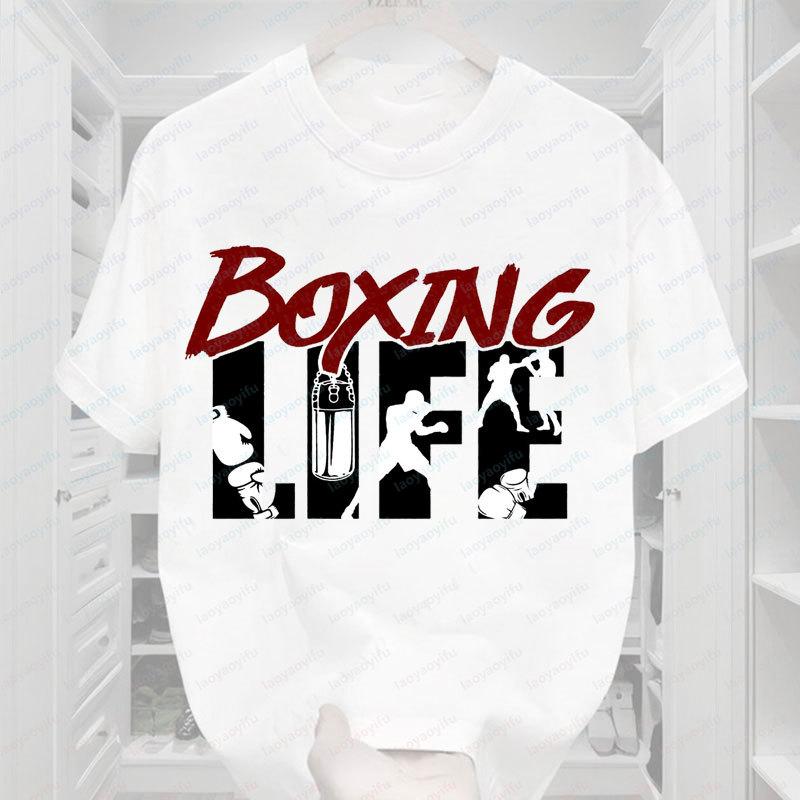 boxing life Kamogawa Gym Anime Lover T-shirt Boxe Martial Arts Cotton Sport Short Sleeved Oversized Graphic Printed Tee Men s S