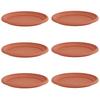 Round Flower Tray 6 Pcs Terracotta Red Ø 27 X 2.5 Cm Plastic