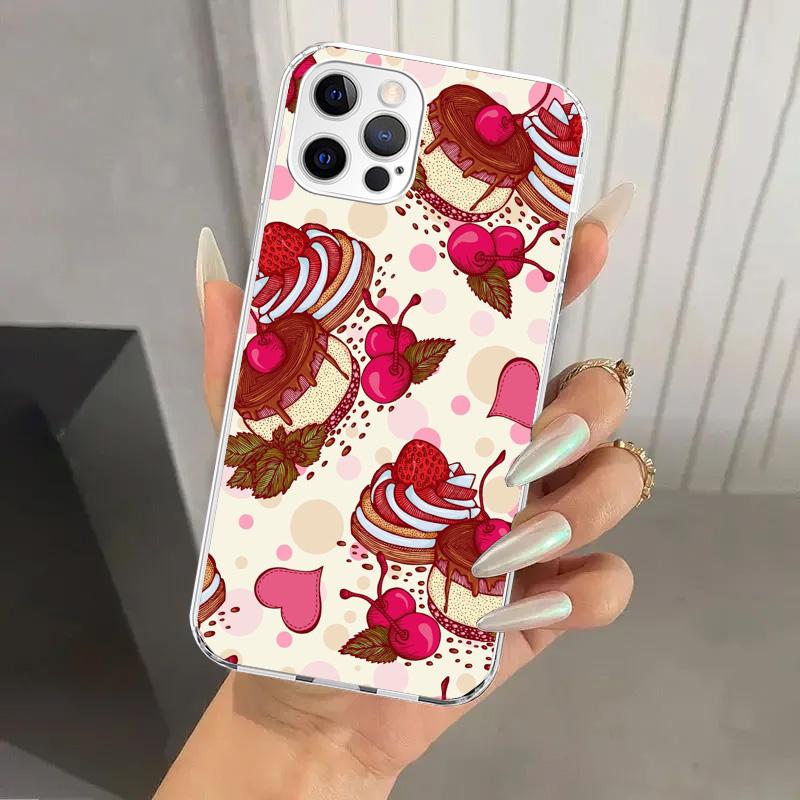 Macaron Ice Cream Cake Doughnut Phone Case for Iphone 17 Air 16 15 Plus 14 13 Mini 12 11 Pro Max 16E 7 8 SE 2020 Soft Funda Prin