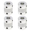 4pcs 8-10mm Aluminum Alloy Flexible Stepper Motor Coupler 25x19mm for 3D Printer CNC DIY Encoder with Screws