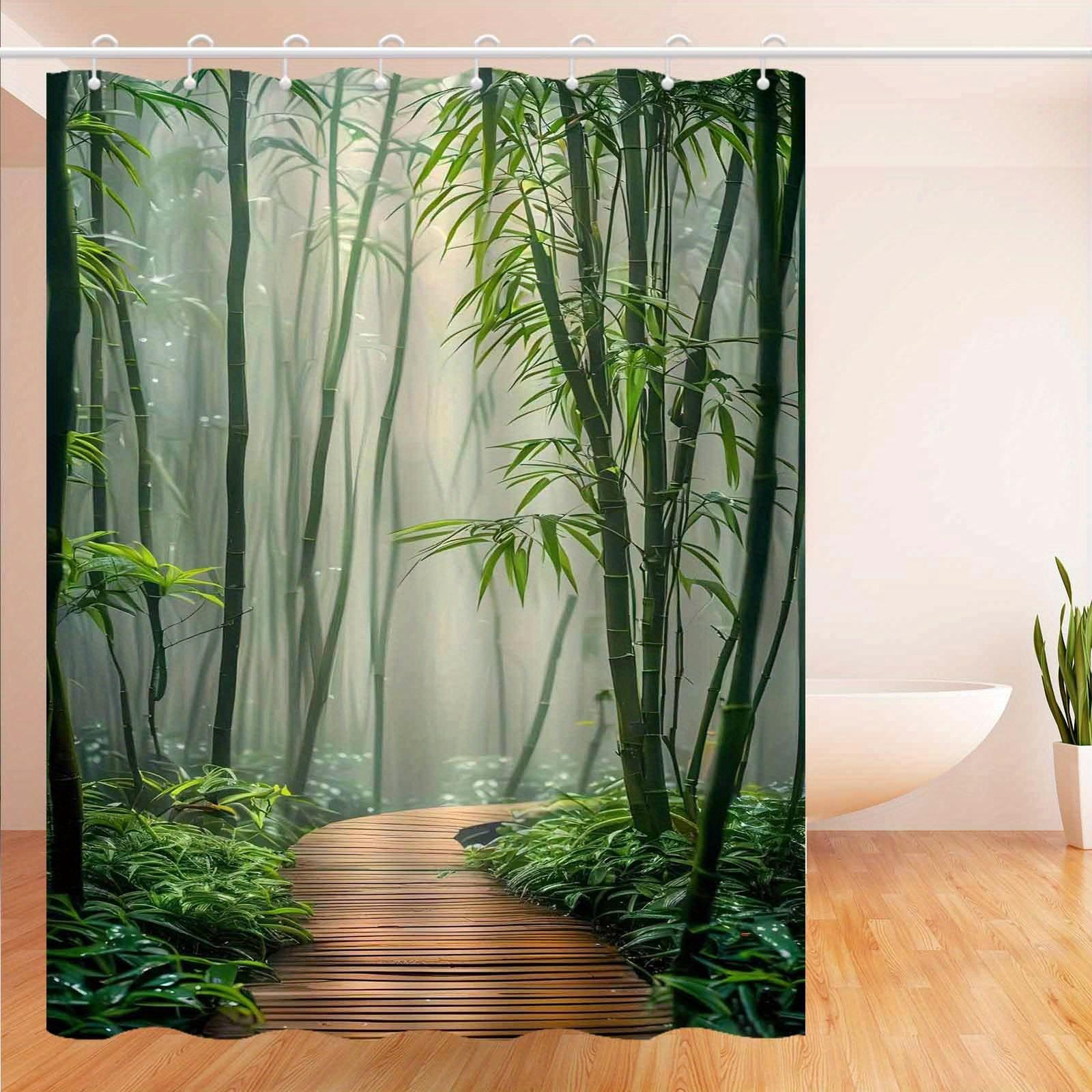 

Элегантная шторка для душа «Бамбуковый лес» | Водонепроницаемый и устойчивый к запотеванию полиэстер, машинная стирка, идеально подходит для декора ванной комнаты 90X180cm(35x70in)