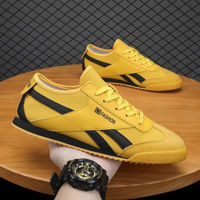Klassische gelbe Herren-Segeltuchschuhe, modisch, atmungsaktiv, lässige Turnschuhe für Männer, niedrig geschnittene, leichte Turnschuhe für Männer, zapatillas de hombre
