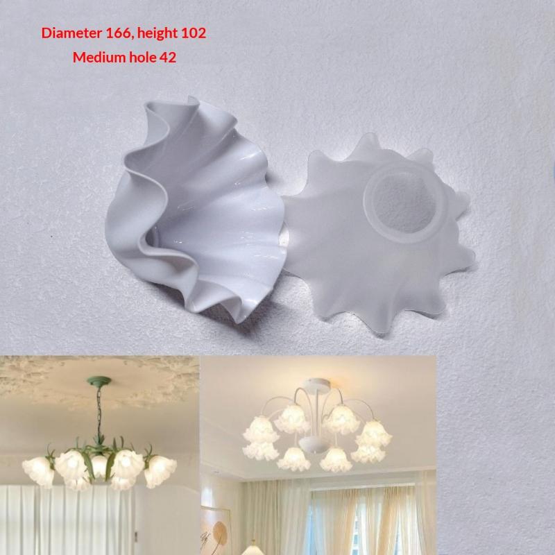 1Pcs Diy Wall Night Restaurant Chandelier Replacement E27 Plastic Flower Lampshade Hanging Lamp Accessories Table Parts