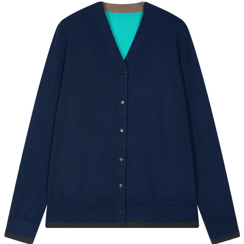 JNBY 2025 Autumn V-Neck Loose Knit Cardigan