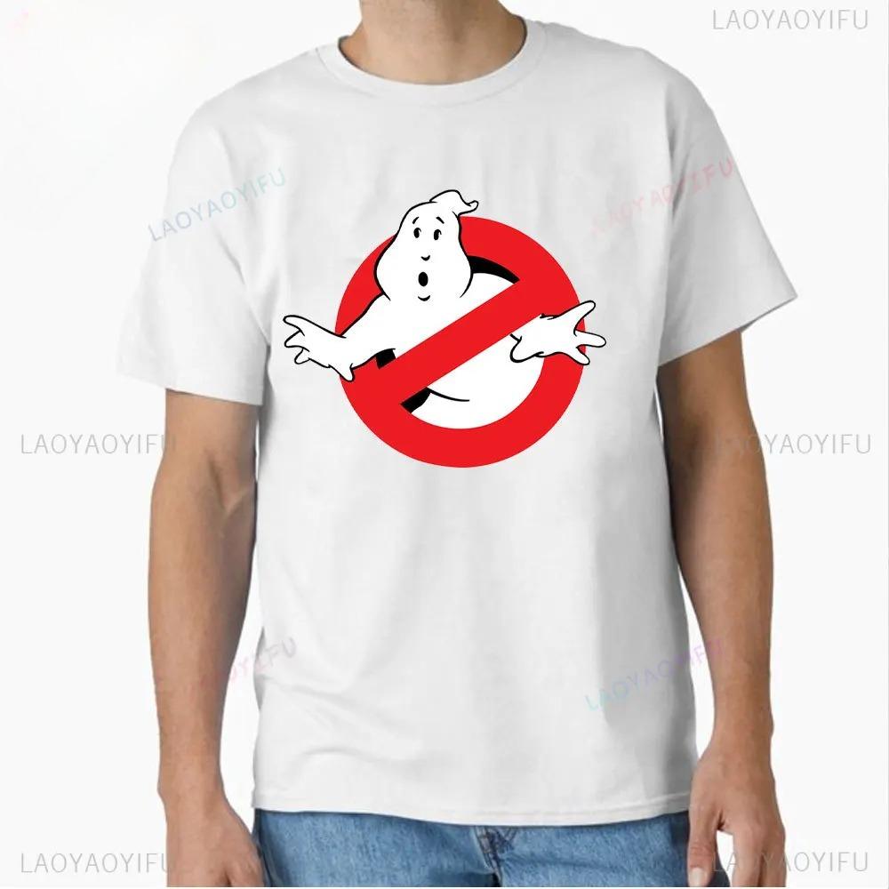 Movie Ghostbusters Print Short Sleeve Solid Cotton Unisex Unisex Tshirts Funny Graphic Crewneck Tops Big Size T Shirt Male Tops