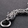Gothic Punk Wolfskopf Herrenarmband für Männer Vintage Edelstahl 14MM Doppelkette Herrenarmbänder Männlicher Schmuck Zubehör