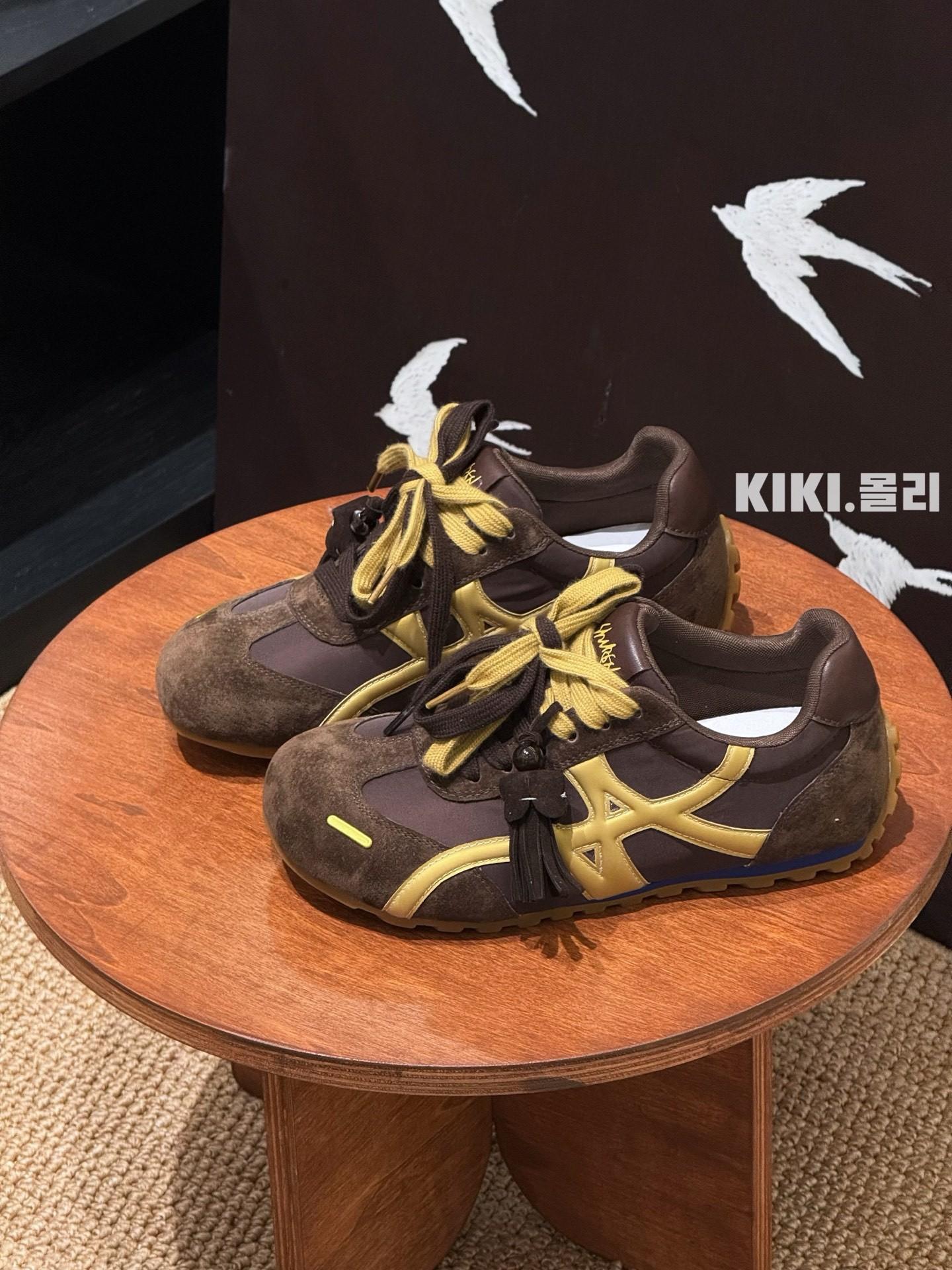 

Кожаные кроссовки Forrest Gump женские 2025 осень новинка круглый носок толстая подошва сочетание цветов нескользящие удобные повседневные спортивные кеды модные 39