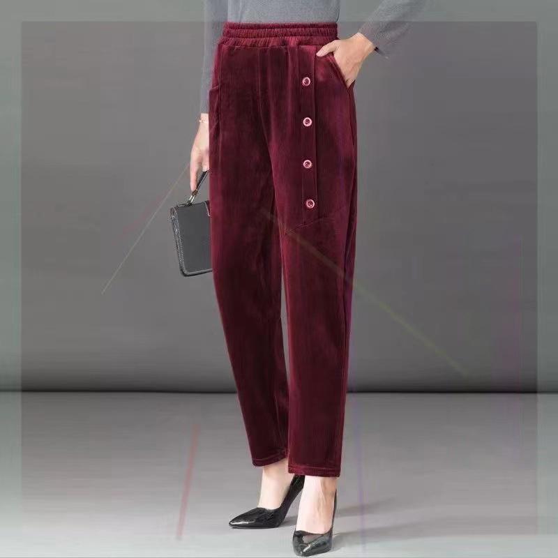 

Повседневные зимние тонкие толстые флисовые гаремные брюки, офисные элегантные брюки, женские брюки, ретро-повседневные брюки M