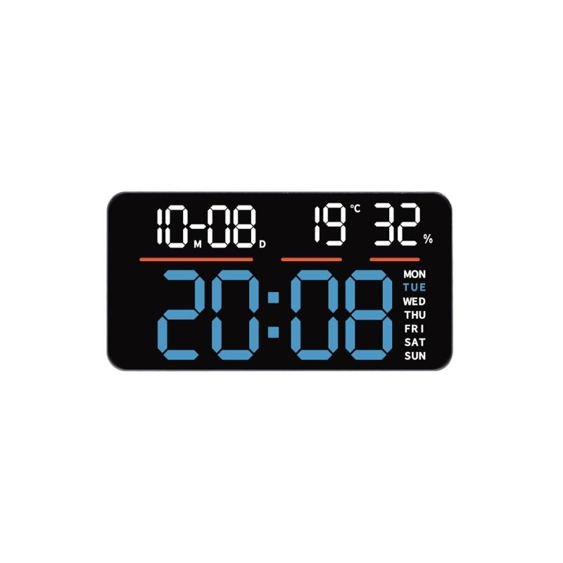 Large LED Screen Digital Clock With Double Mount Design 2 Alarms Quiet Operations For Home Office Bedroom Decors