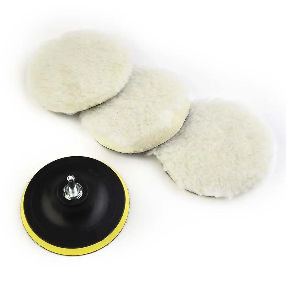 High Quality Practical Polishing Pads Soft 5 Inch For Car Polisher Mop Kit W/ Sticky Disc&Rod With Hooks & Loops
