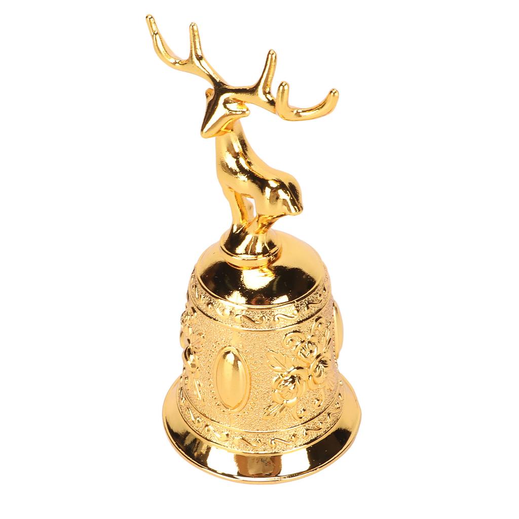 Deer Shape Hand Bell Vintage Plating Process Rustproof Polished Finish Metal Hand Bell for Dining