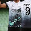 Real Madrid No 9 Dragon Pattern Football Jersey With Polyester Fabric For Soccer Fans