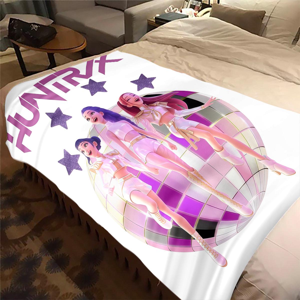 

KPop Demon Hunters Rumi Print Flannel Blanket, Warm Comfortable for Bedrooms, Sofas, Beds -HYQ21 75x90cm