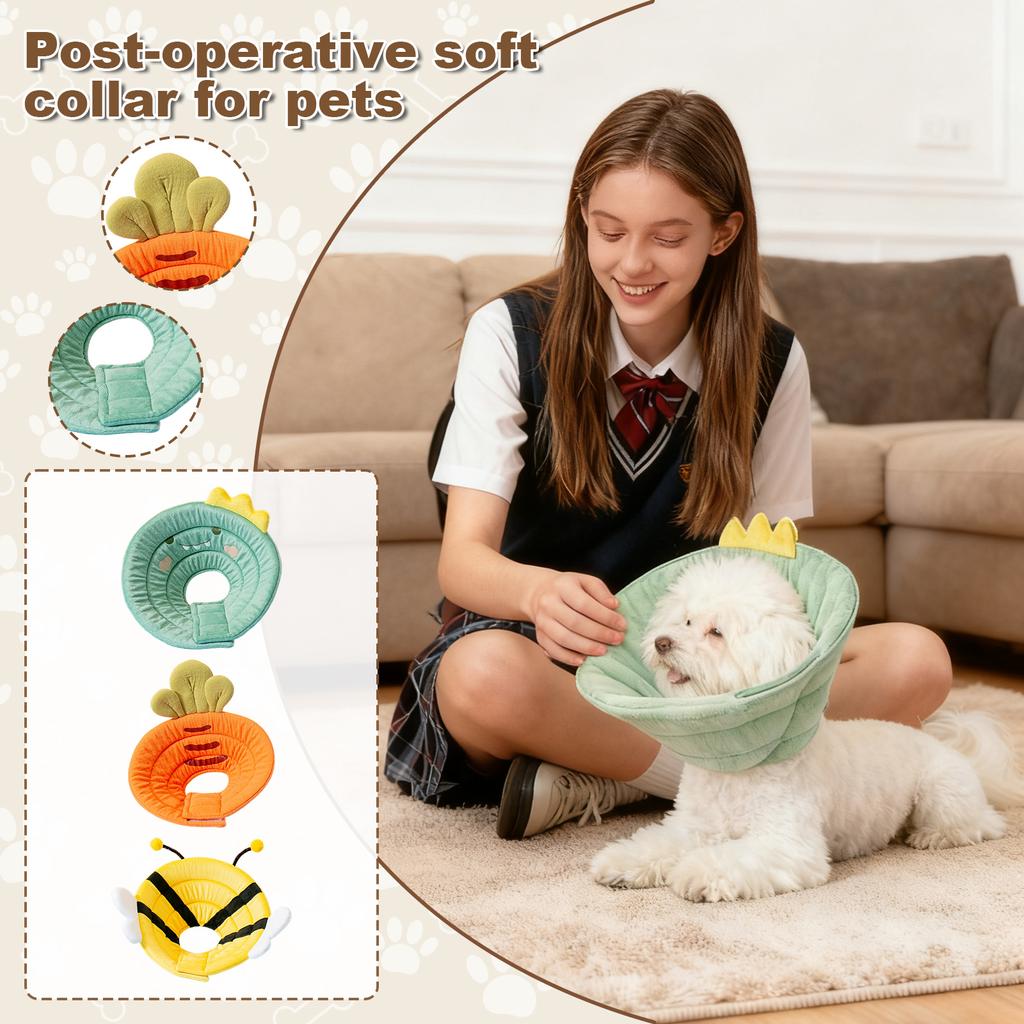Kryza pooperacyjna dla zwierząt, Ochronna nakrycie głowy zapobiegające lizaniu i gryzieniu dla kotów, Miękki kołnierz na szyję dla psów, Artykuły ochronne