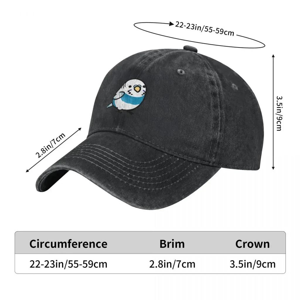 CUSTOM Mr Blue the Chubby Budgie Baseball Cap Foam Party Hat Thermal Visor Men's Luxury Women's