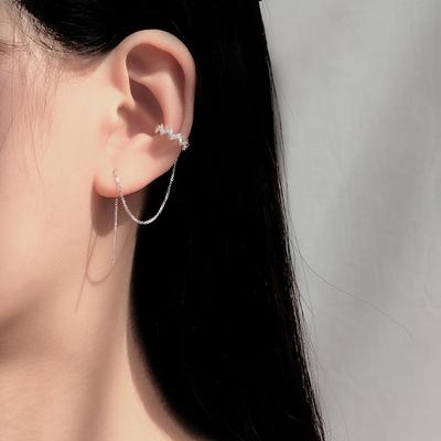 Wave Zircon Ear Line Ear Clip Ideal For Women Girl Chain Design Sweet Versatile Jewellery Gift High Quality Durable Material