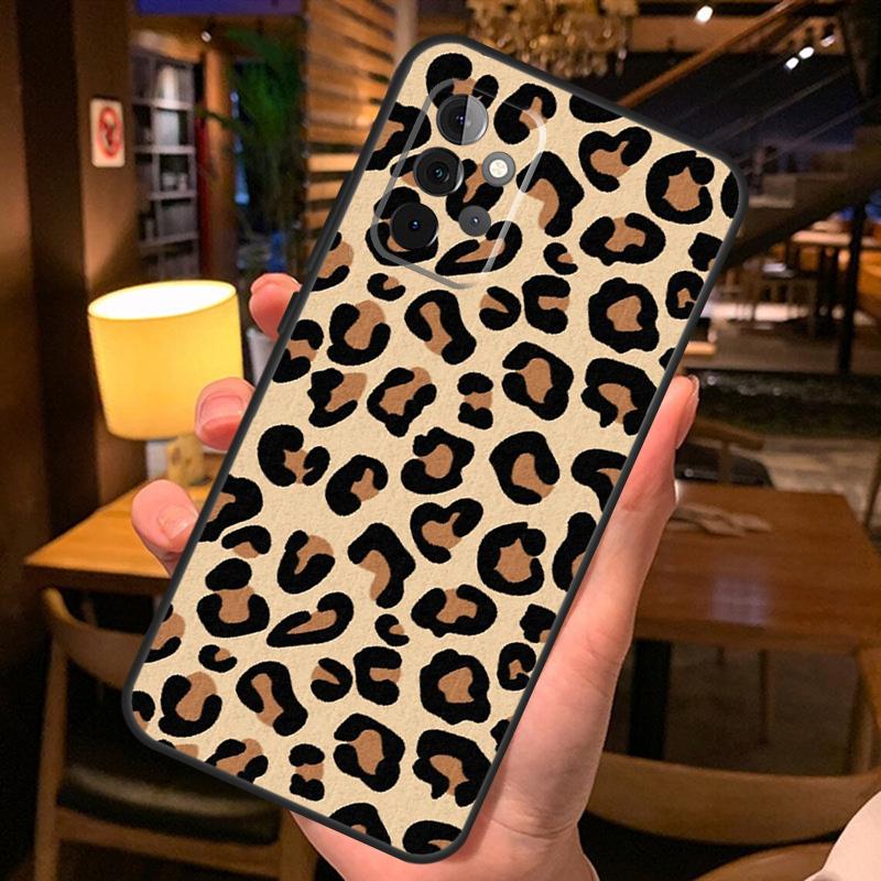 Tan Leopard Case For Samsung Galaxy A54 A34 A14 A52 A32 A12 A13 A33 A53 A15 A16 A36 A56 A26 A06 A35 A55